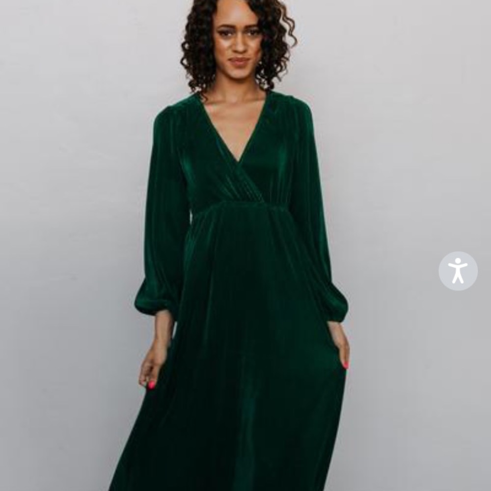 Baltic Born Venus Forest Pleated Maxi Dress M NWT